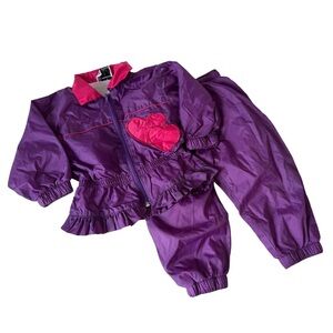 Vintage JPI Company Windbreaker Matching Set Purple & Pink Baby Girl 18M